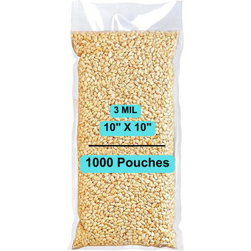 10X10 inches Vacuum Pouches Laminated 3 Mil Poly-Nylon (PN)